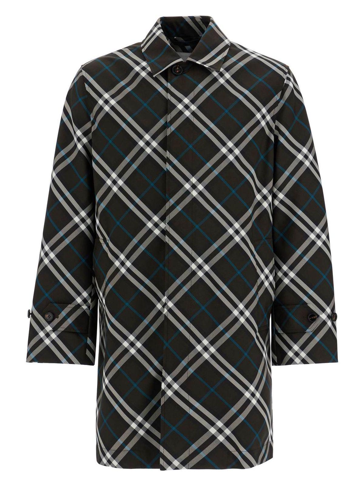 Burberry Men's Check Medium Trench Coat in Brown