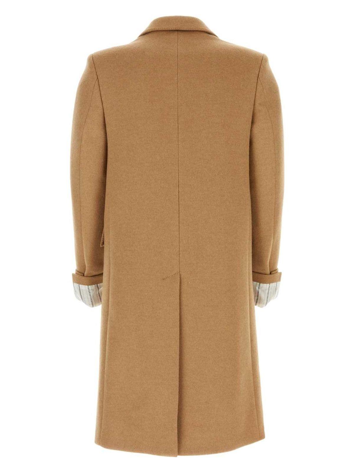 Gucci Camel Wool Coat and Men's Leather Single Breasted Coat