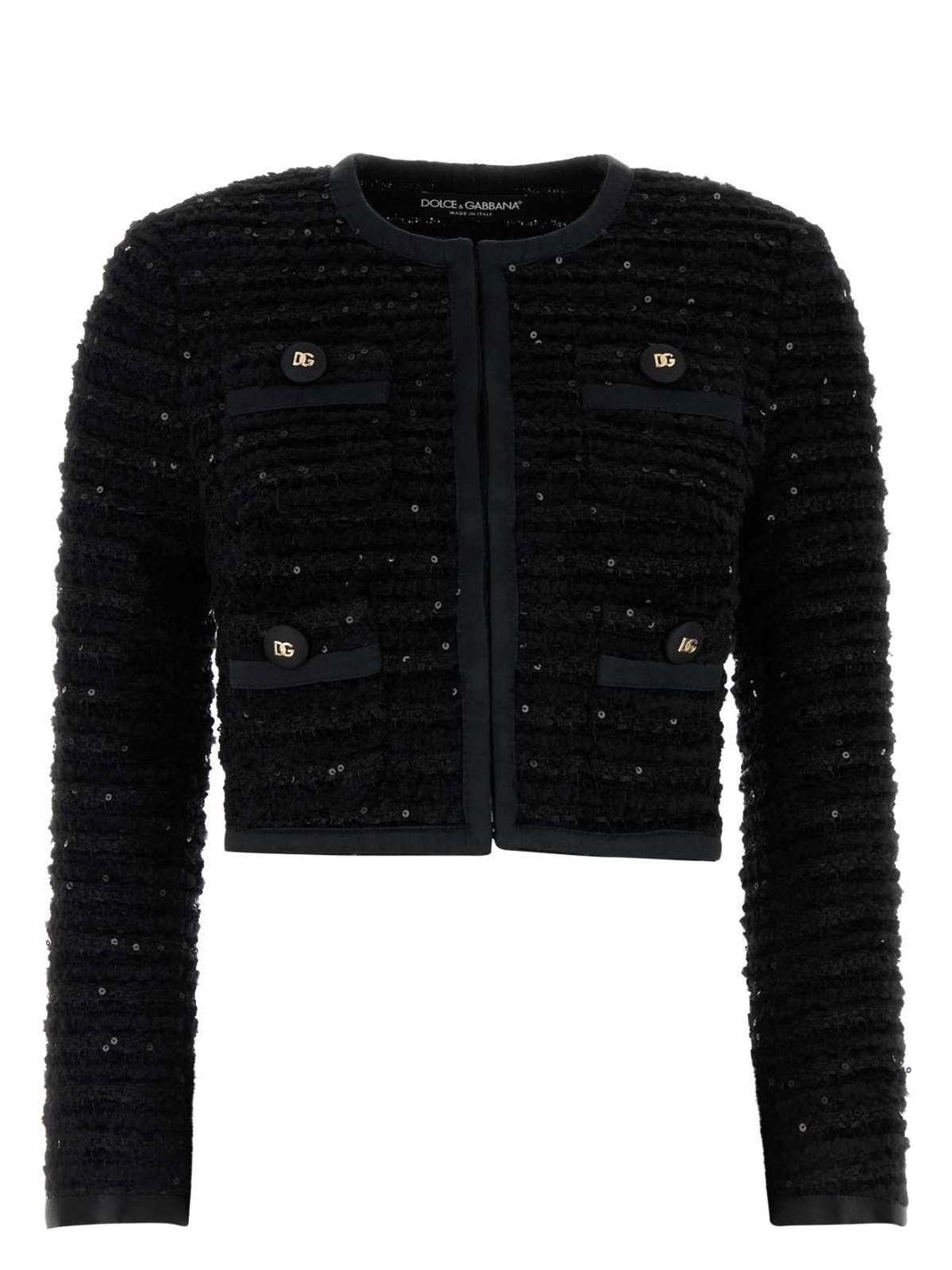 Dolce & Gabbana Black Tweed Blazer