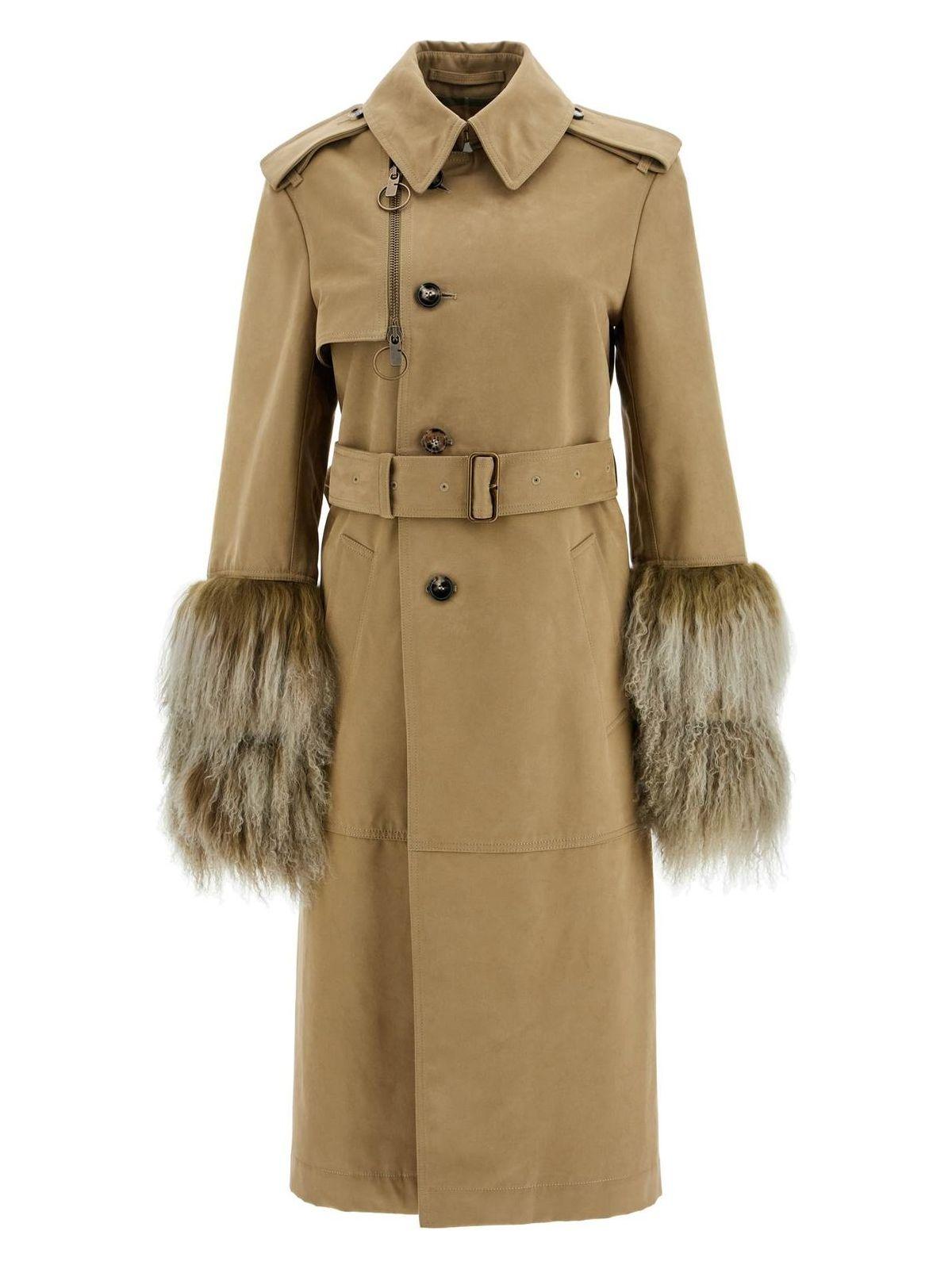 Burberry Women's Khaki Cotton Blend Trench Coat