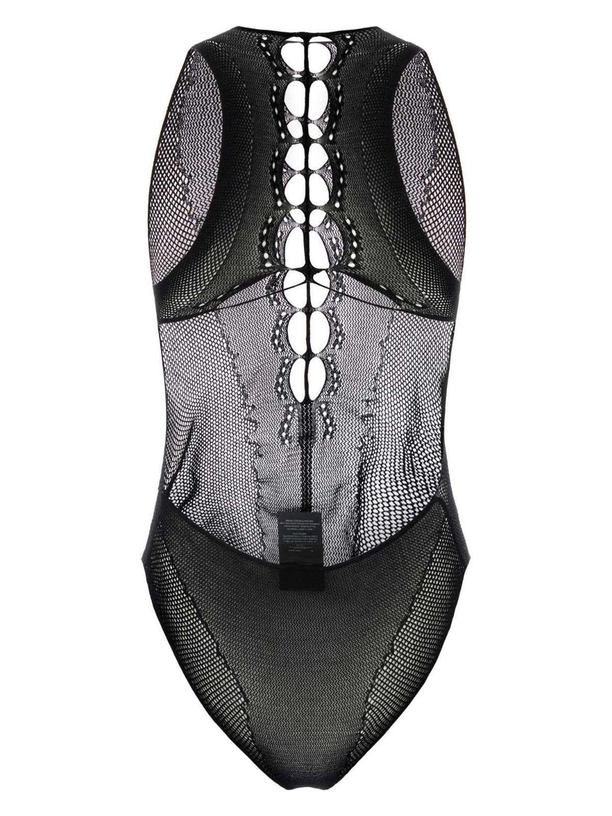 Saint Laurent Black Mesh Bodysuit
