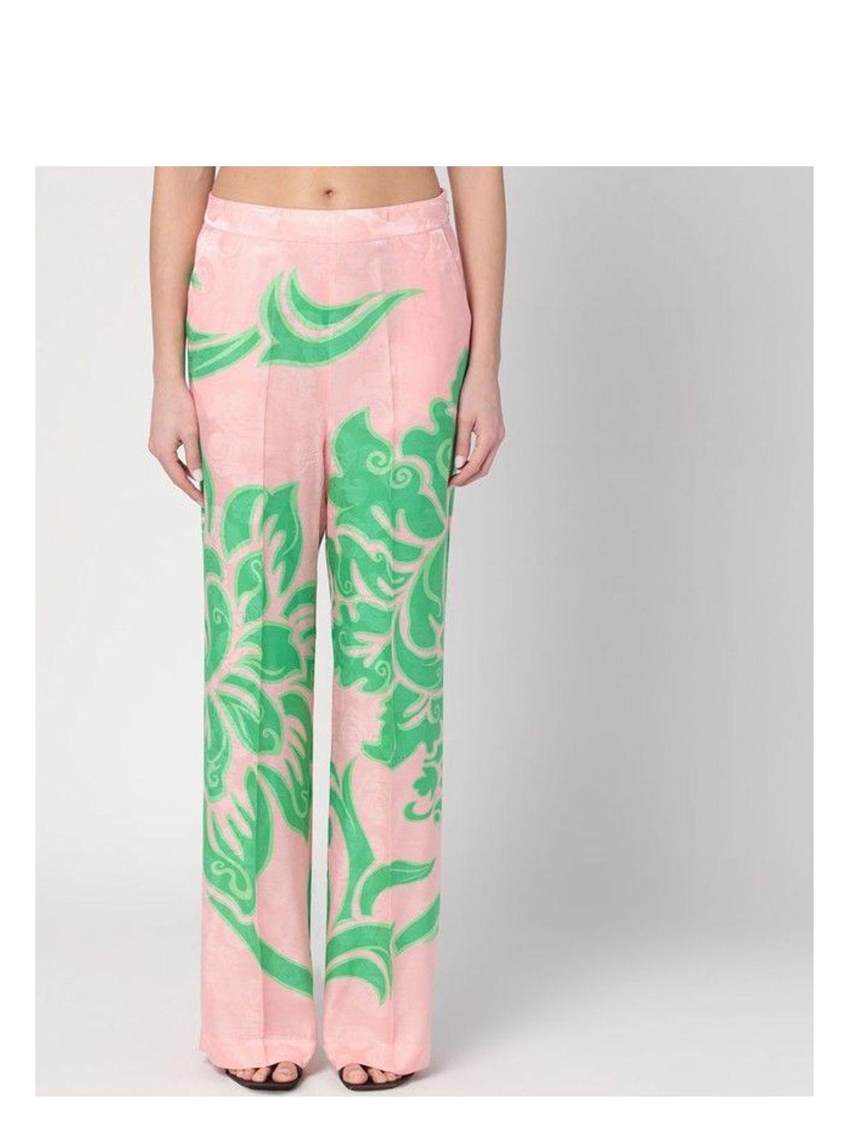 Etro Floral Print Trousers in Purple