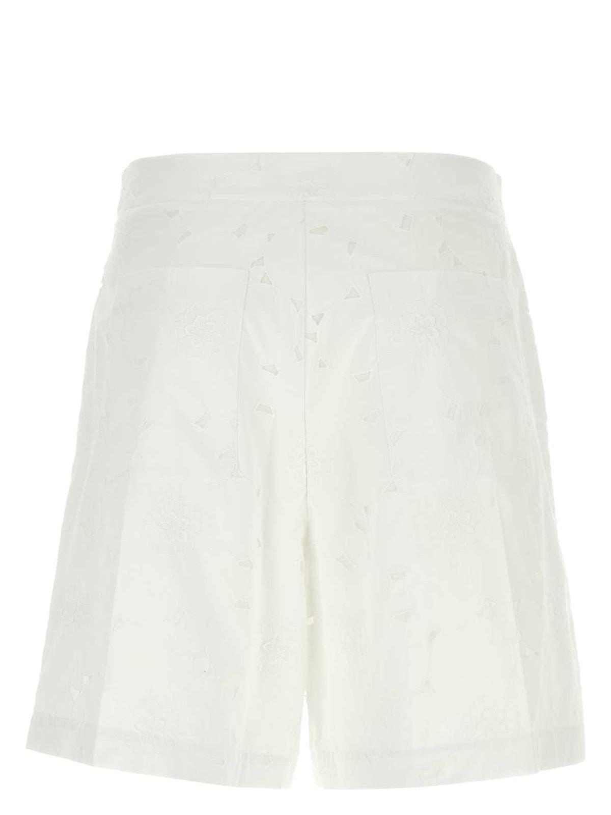 Valentino Garavani White Cotton Blend Bermuda Shorts