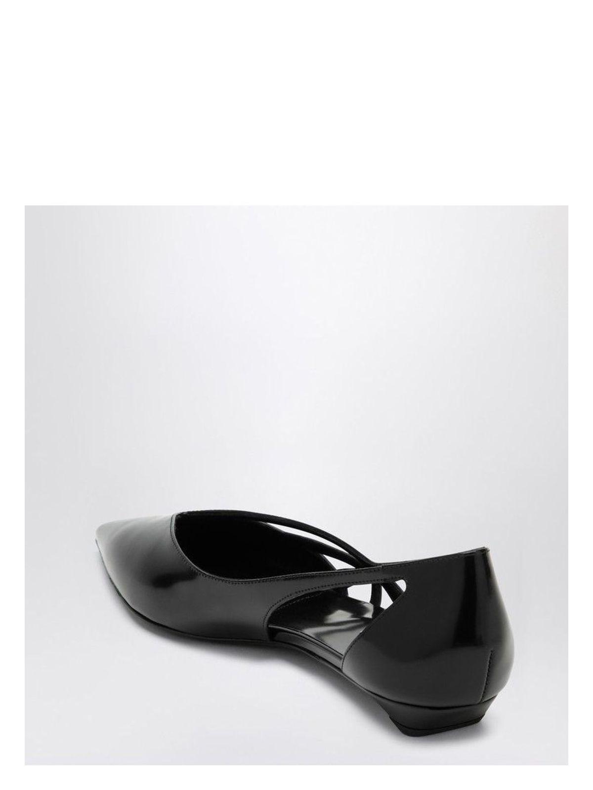 Prada Women's Cut Out Brushed Leather Ballerina in Black