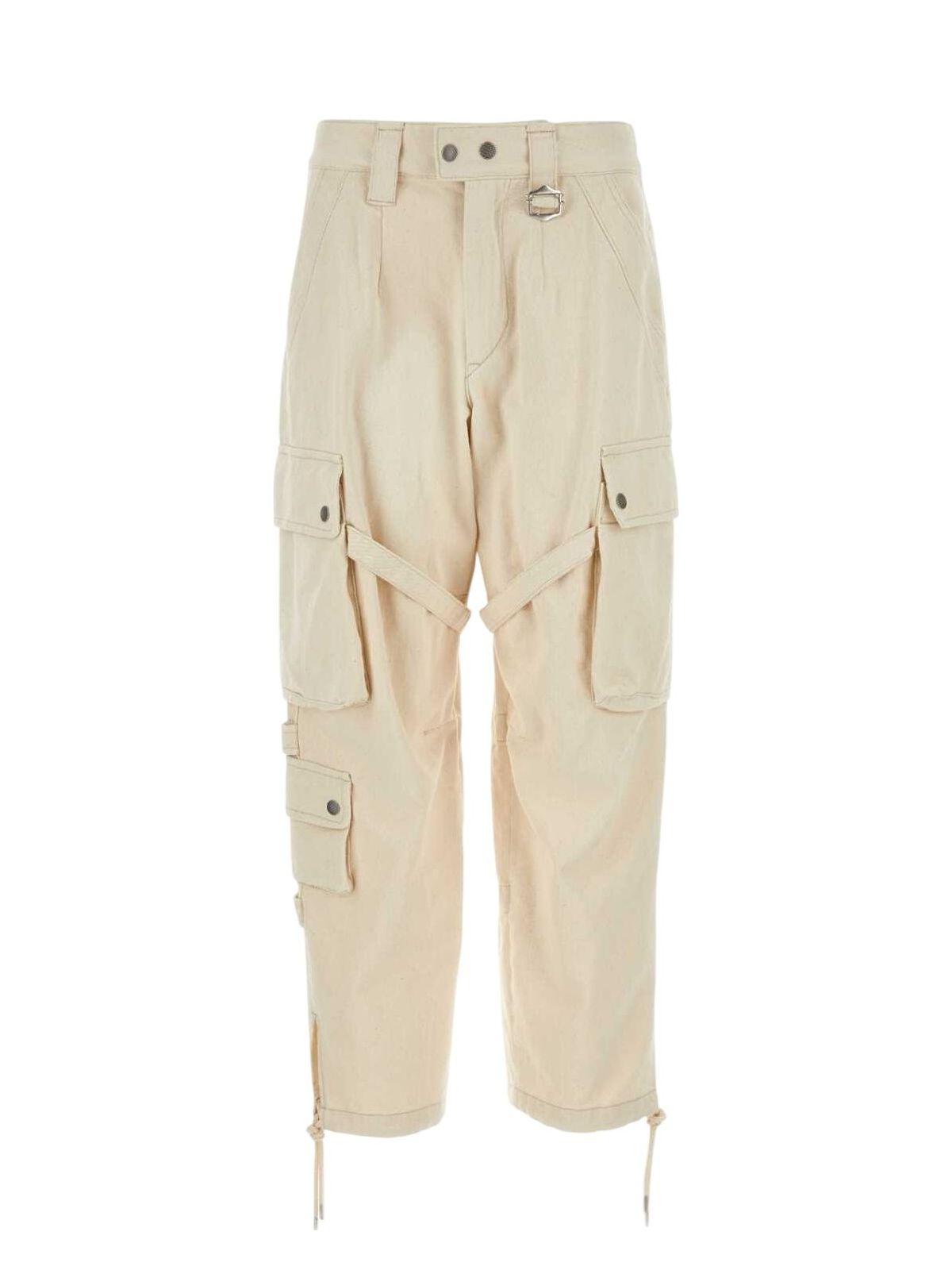 Isabel Marant Women's Sand Cotton Eusebio Cargo Pant in Beige O Tan
