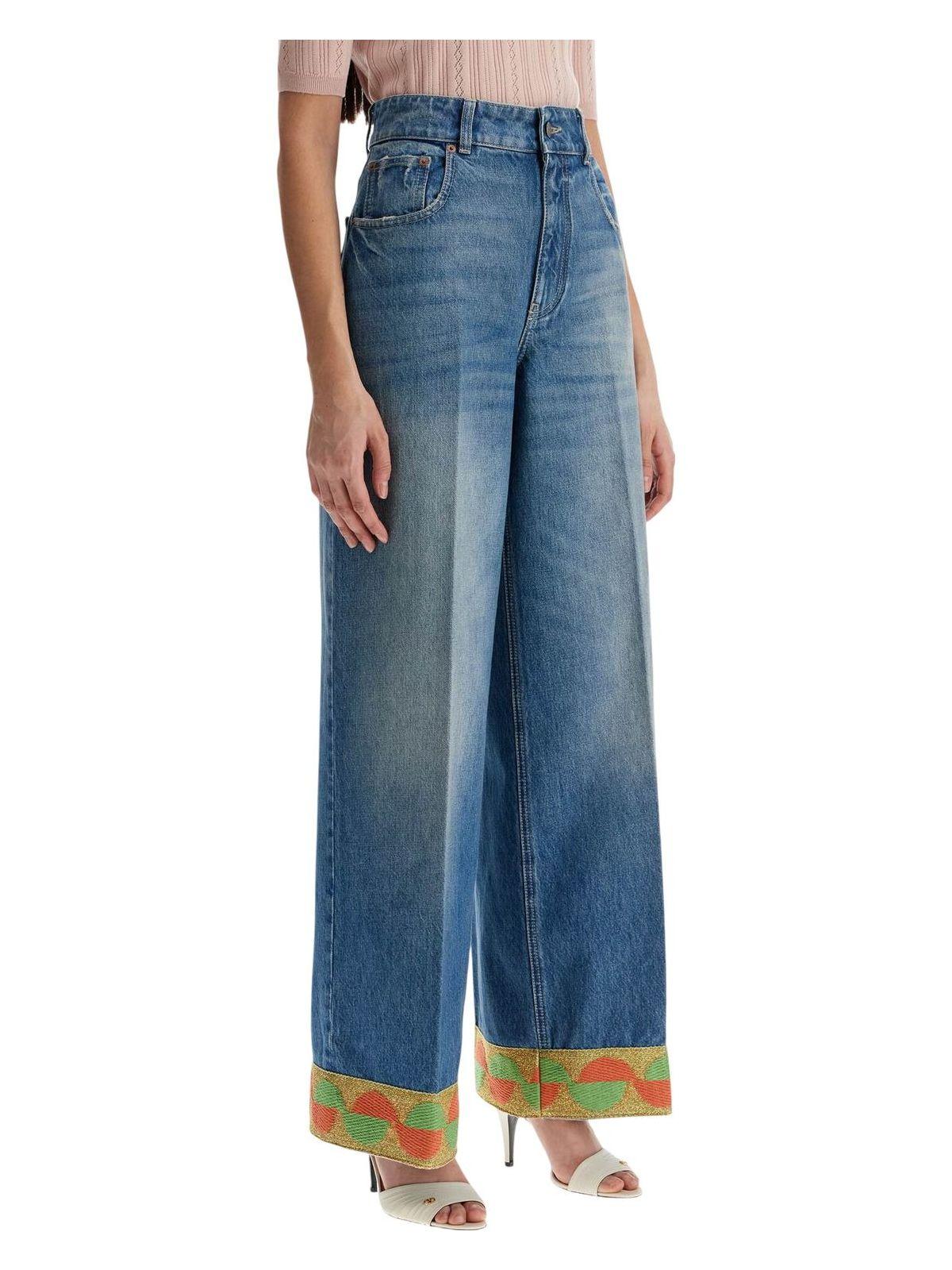 Valentino Women's Denim Jeans and Washed Jeans With Jacquard Bottoms