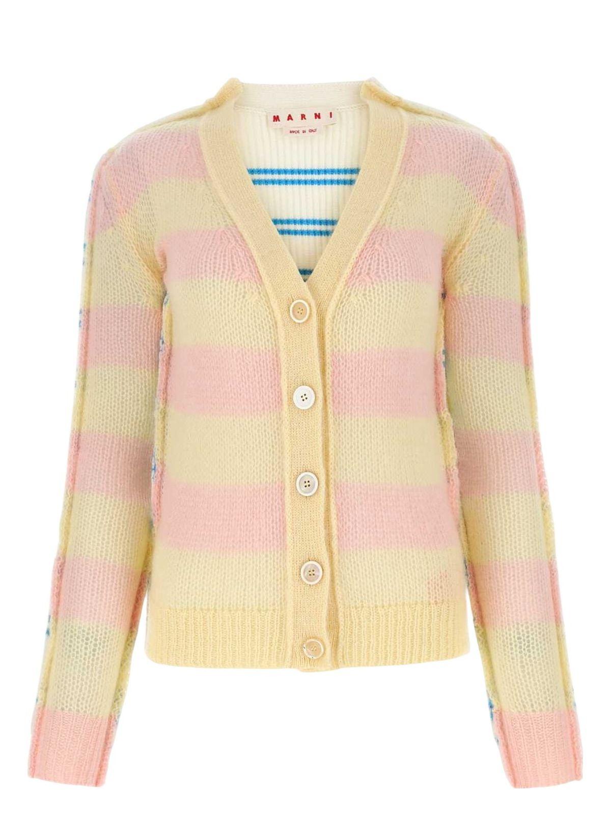 Marni Embroidered Mohair Blend and Wool Blend Cardigan