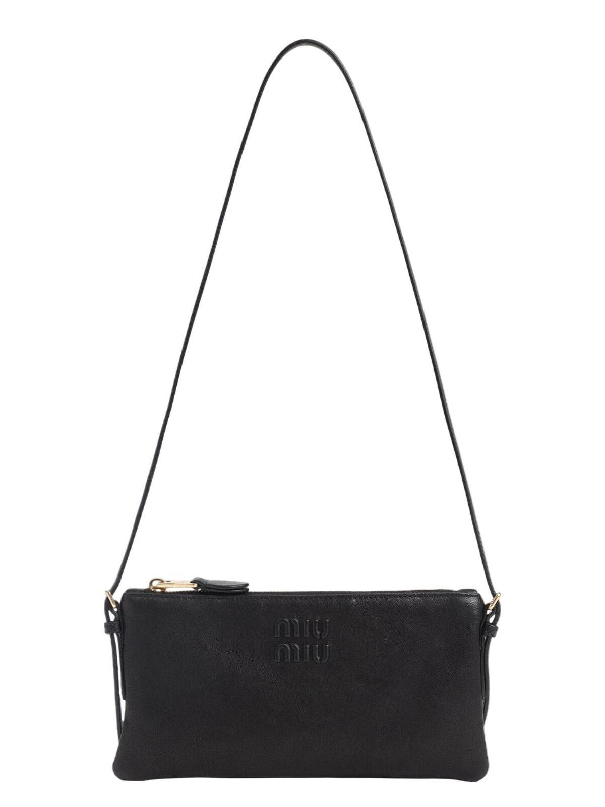Miu Miu Women's Leather Pouch and Crossbody Bag in Black