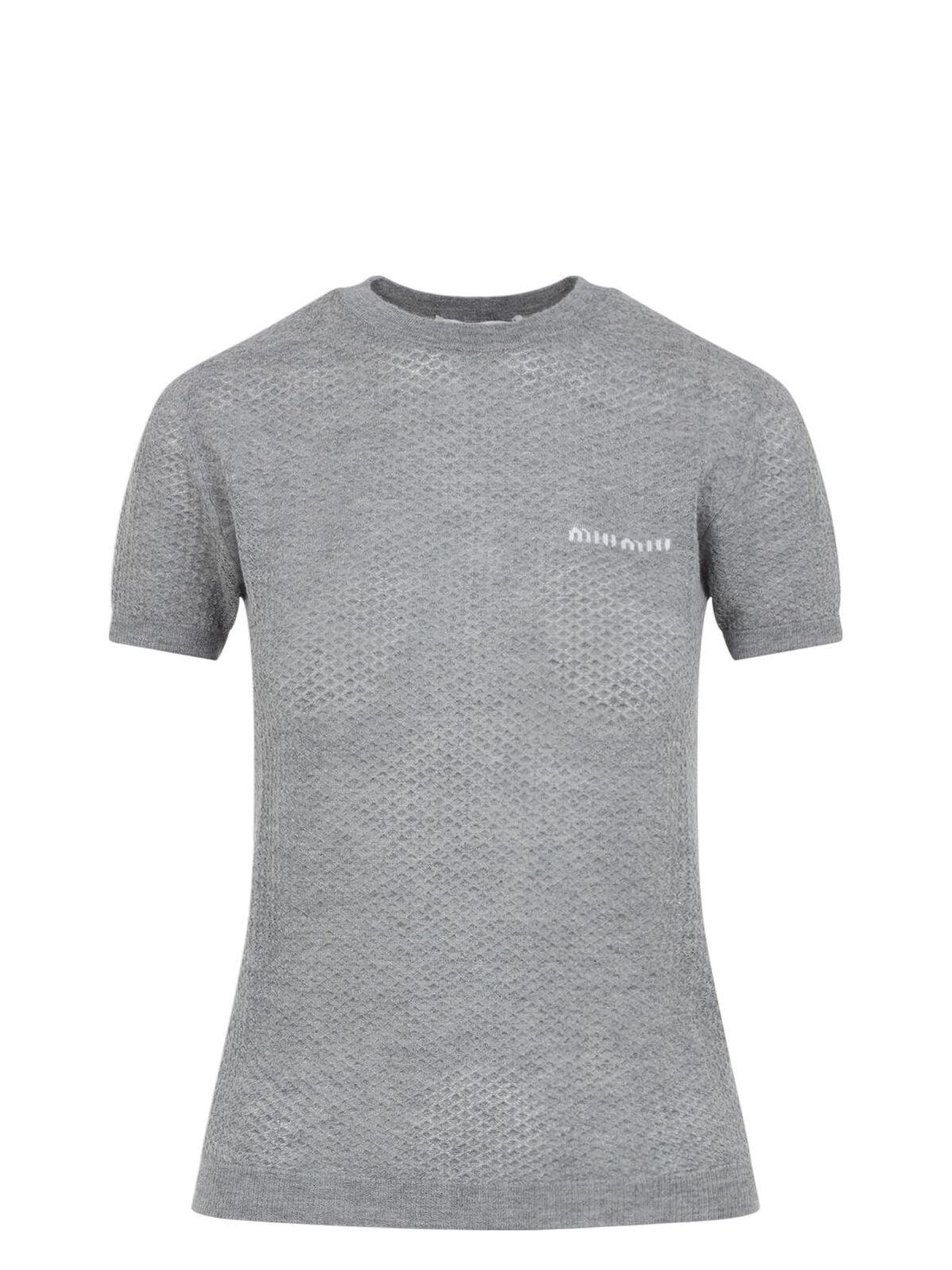 Miu Miu Women's Cashmere T-Shirt in Grey