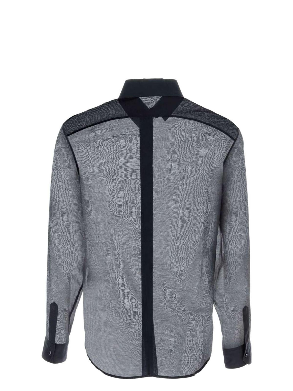 Saint Laurent Men's Silk and Cotton Blend Shirts in Blue