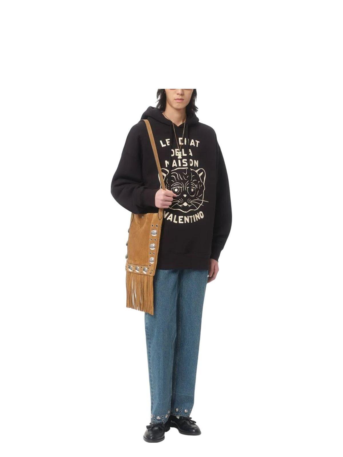 Valentino Men's Jersey Felpa Le Chat in Neroburro