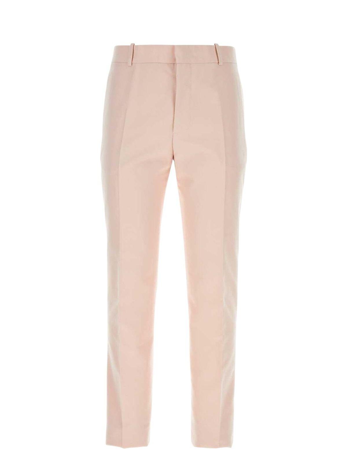 Alexander Mcqueen Men's Pastel Twill Pant in Pink