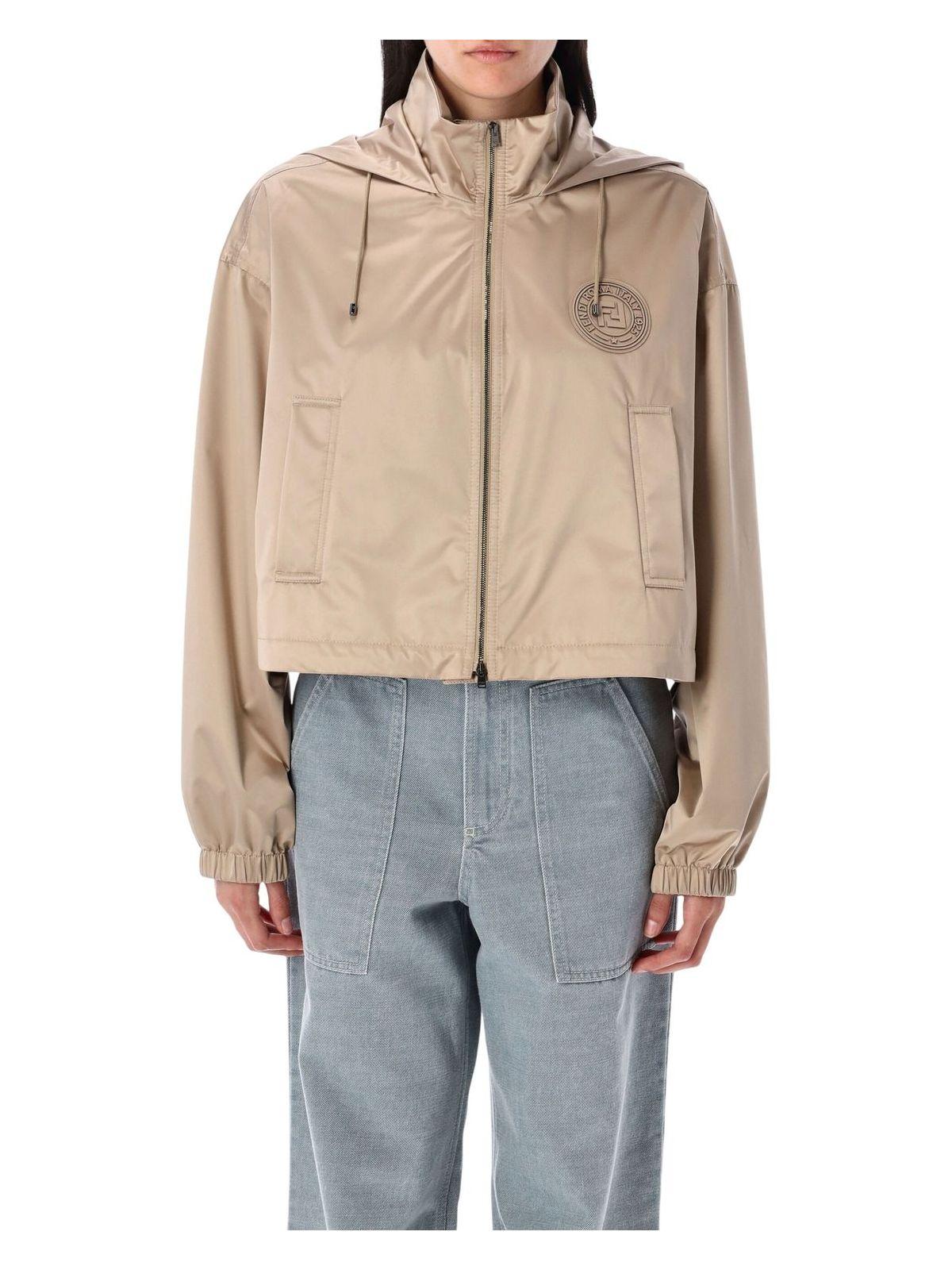 Fendi Women's Cappuccino Polyester Windbreaker