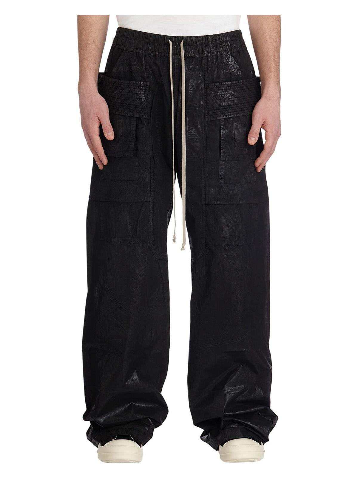 Drkshdw Men's Pantaloni Creatch Wide Cargo Drawstring in Black