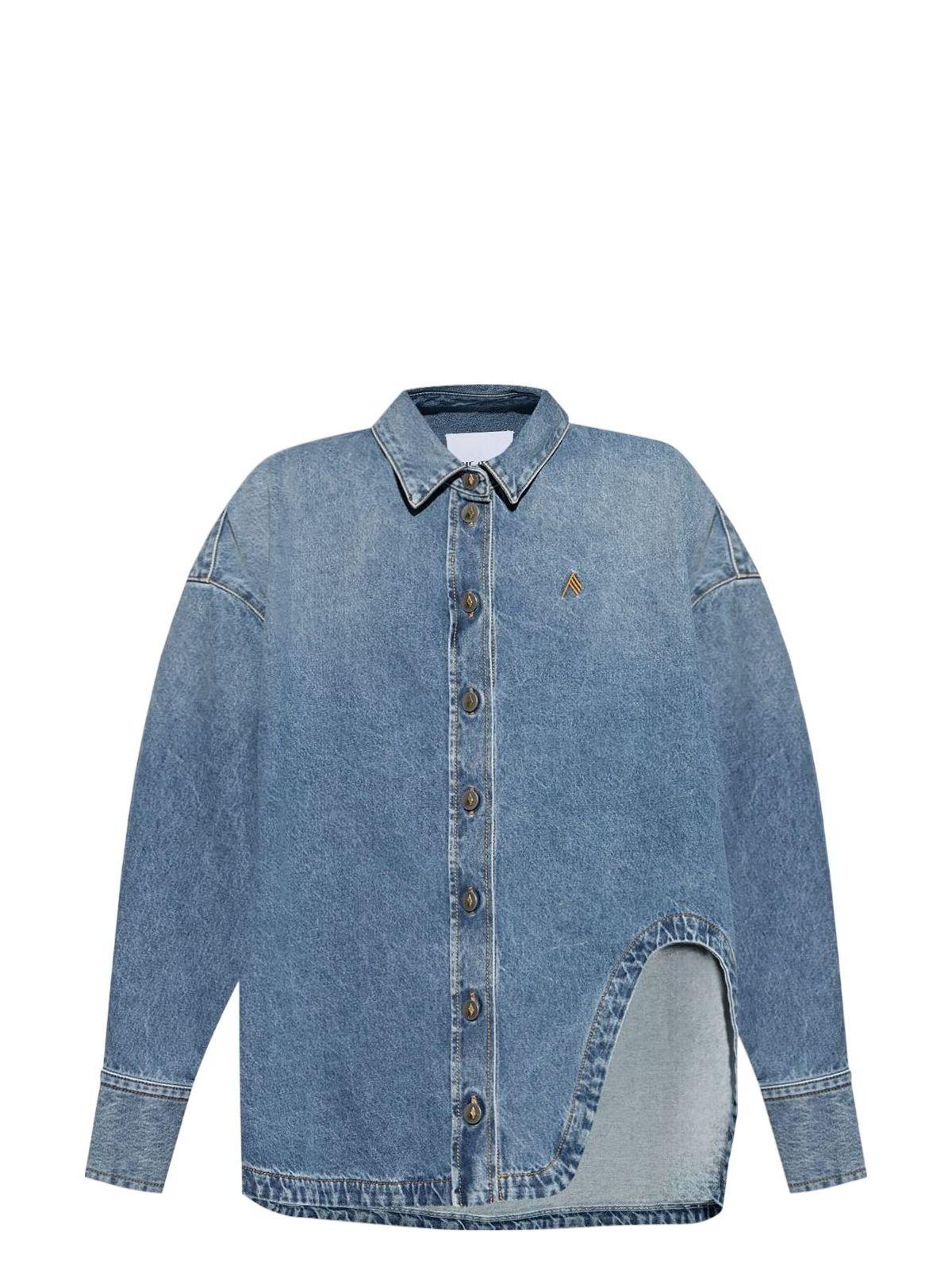 The Attico Women's 100% Cotton Casual Shirt and Diana Shirt Jacket in Blue