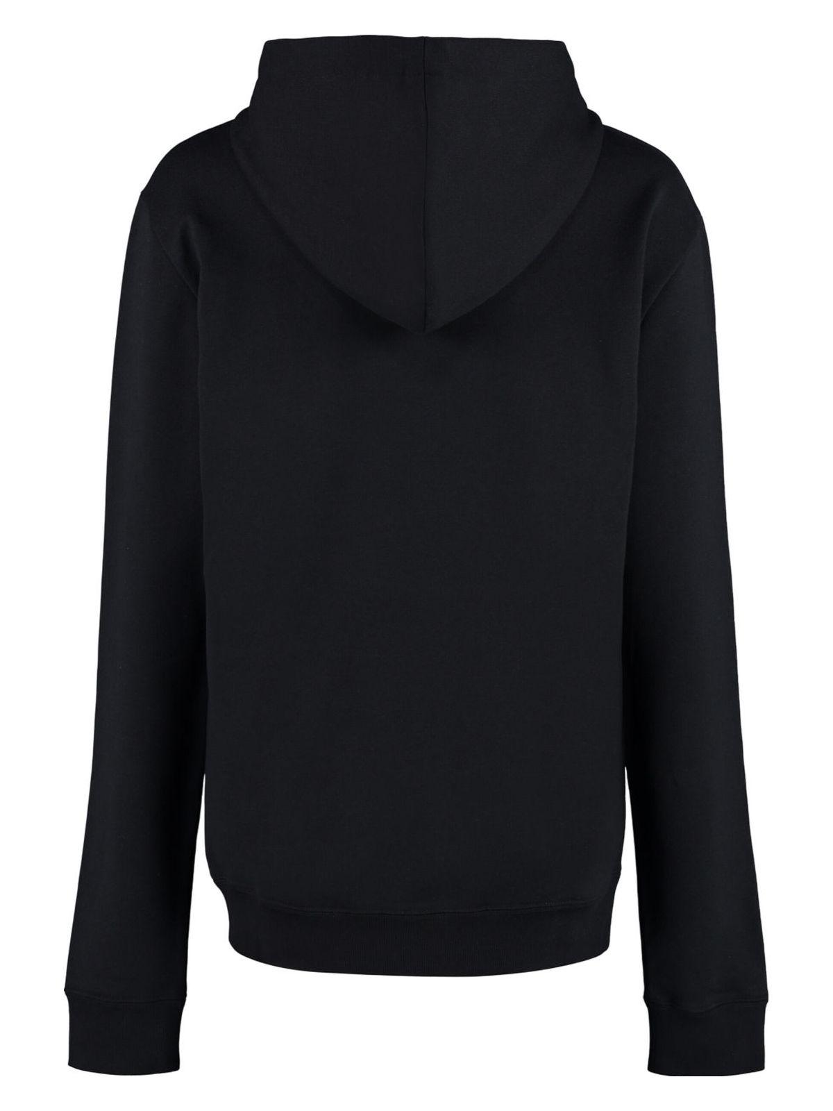 Saint Laurent Women's Cotton Hoodie and Sweatshirt in Black