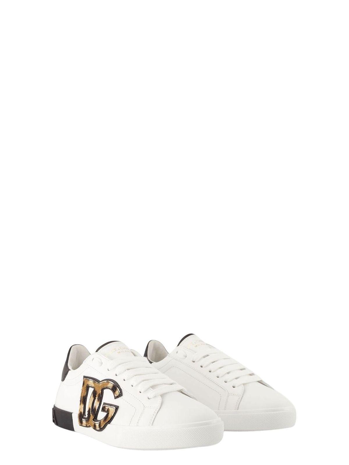 Dolce & Gabbana Women's Sneakers in Printed and Portofino Low-Top Sneakers in Calfskin