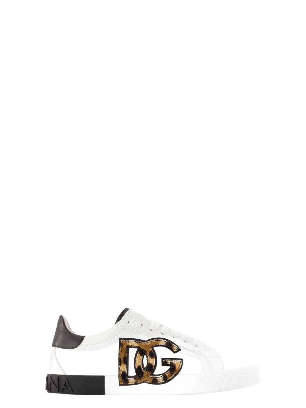 Dolce & Gabbana Women's Sneakers in Printed and Portofino Low-Top Sneakers in Calfskin