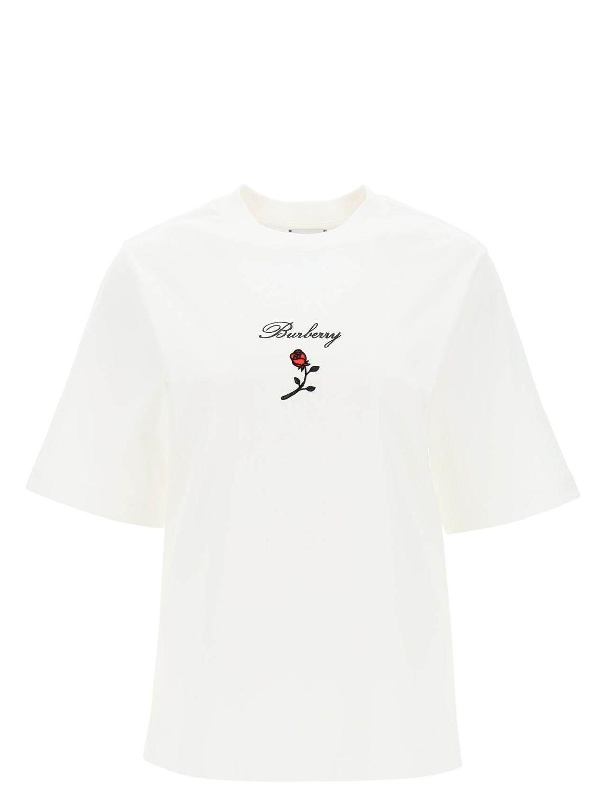 Burberry Women's T Shirt With Logo in White