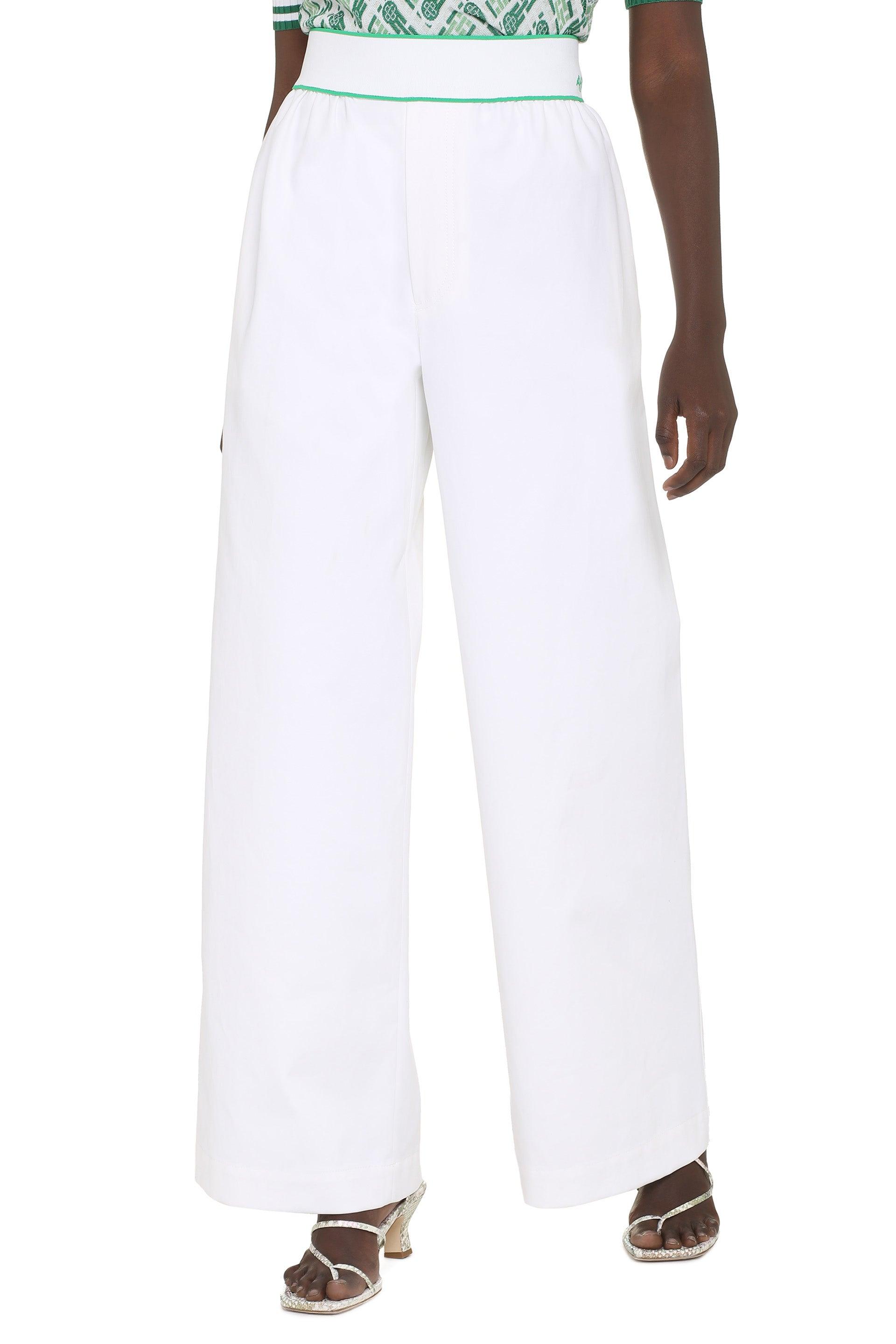 Bottega Veneta Women's Wide-Leg Trousers in White