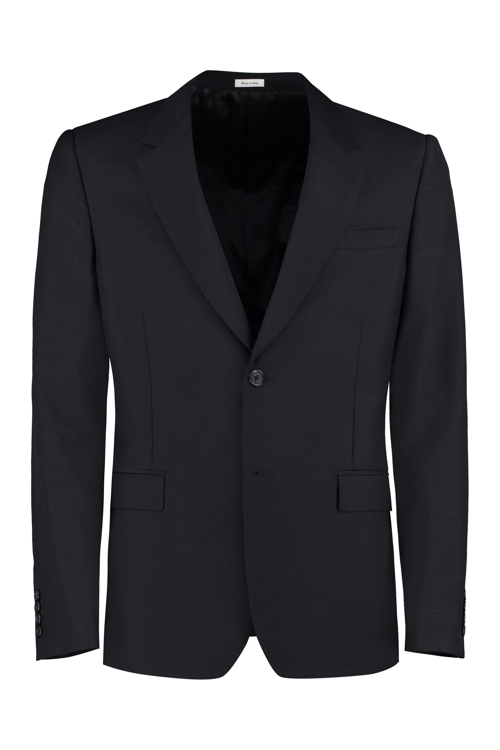 Alexander McQueen Single-Breasted Two-Button Jacket in Black