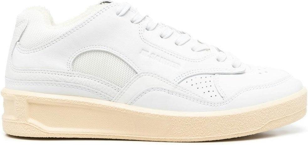 Jil Sander Women's Leather Low-Top and Basket Sneakers in White