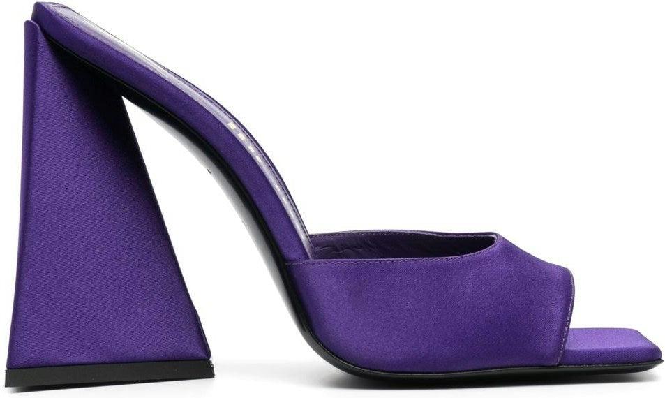 The Attico Women's Devon Satin Mules in Purple