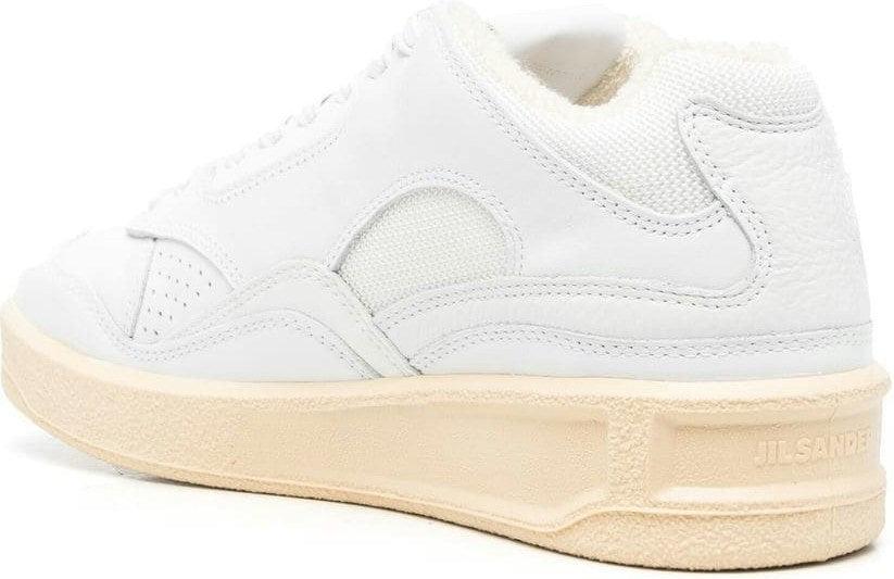Jil Sander Women's Leather Low-Top and Basket Sneakers in White