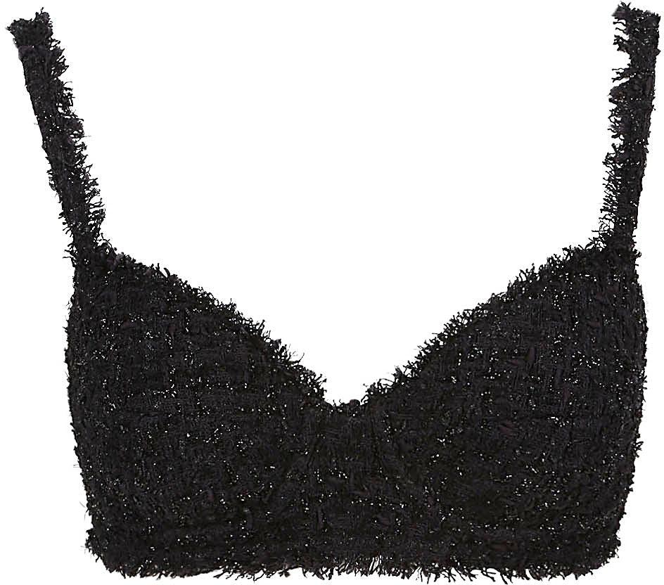 Balenciaga Women's Tweed Top in Black