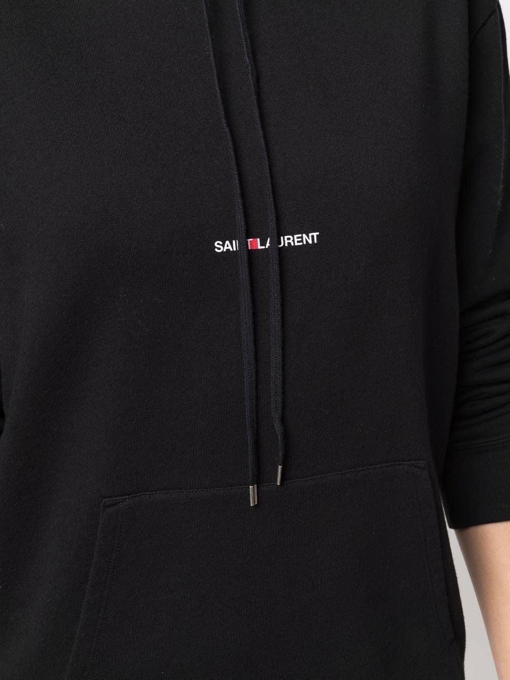 Saint Laurent Women's Cotton Hoodie and Sweatshirt in Black