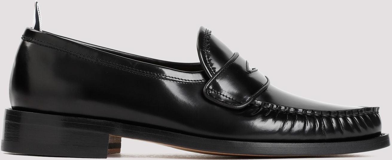 Thom Browne Men's Pleated Varsity Loafers in Black