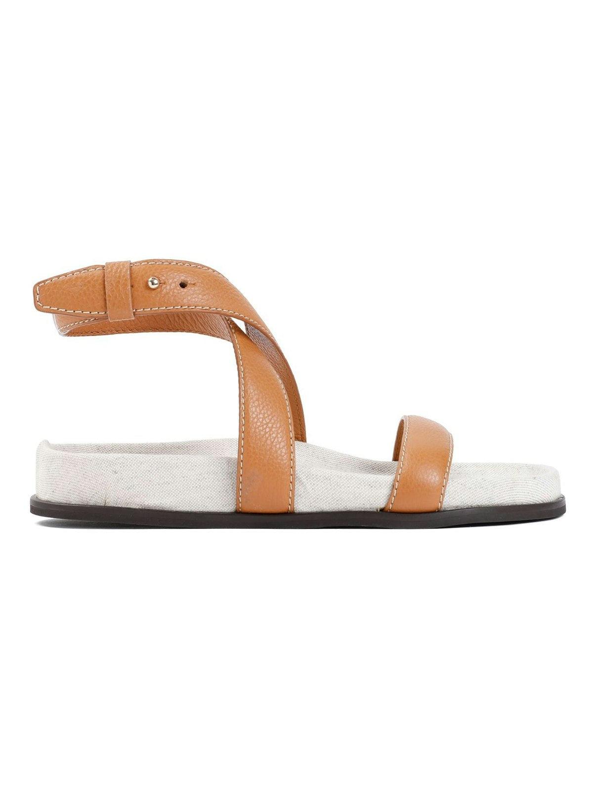 Toteme Women's Leather Chunky Sandal in Brown