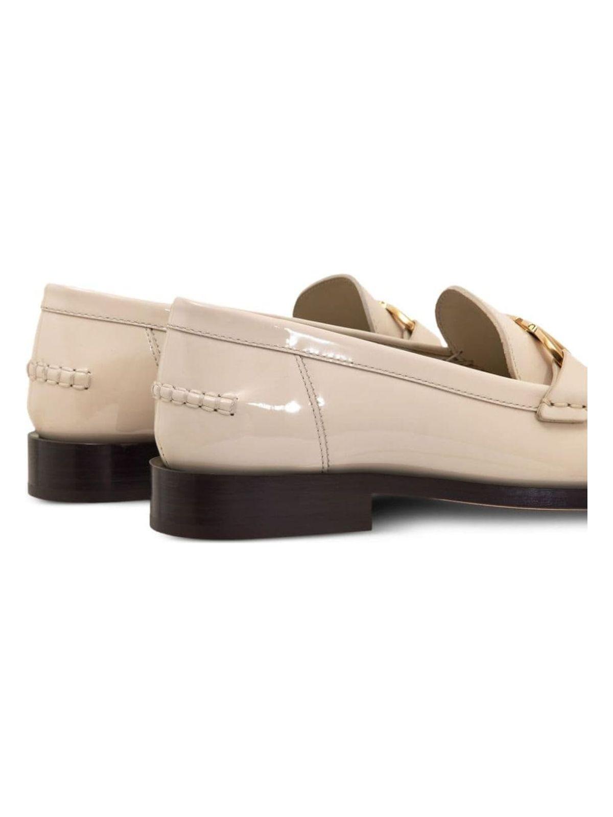 Ferragamo Women's Patent Leather Loafers in White