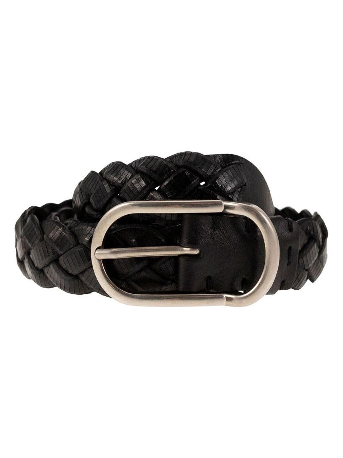 Brunello Cucinelli Men's Braided Engraved Calfskin Belt in Black