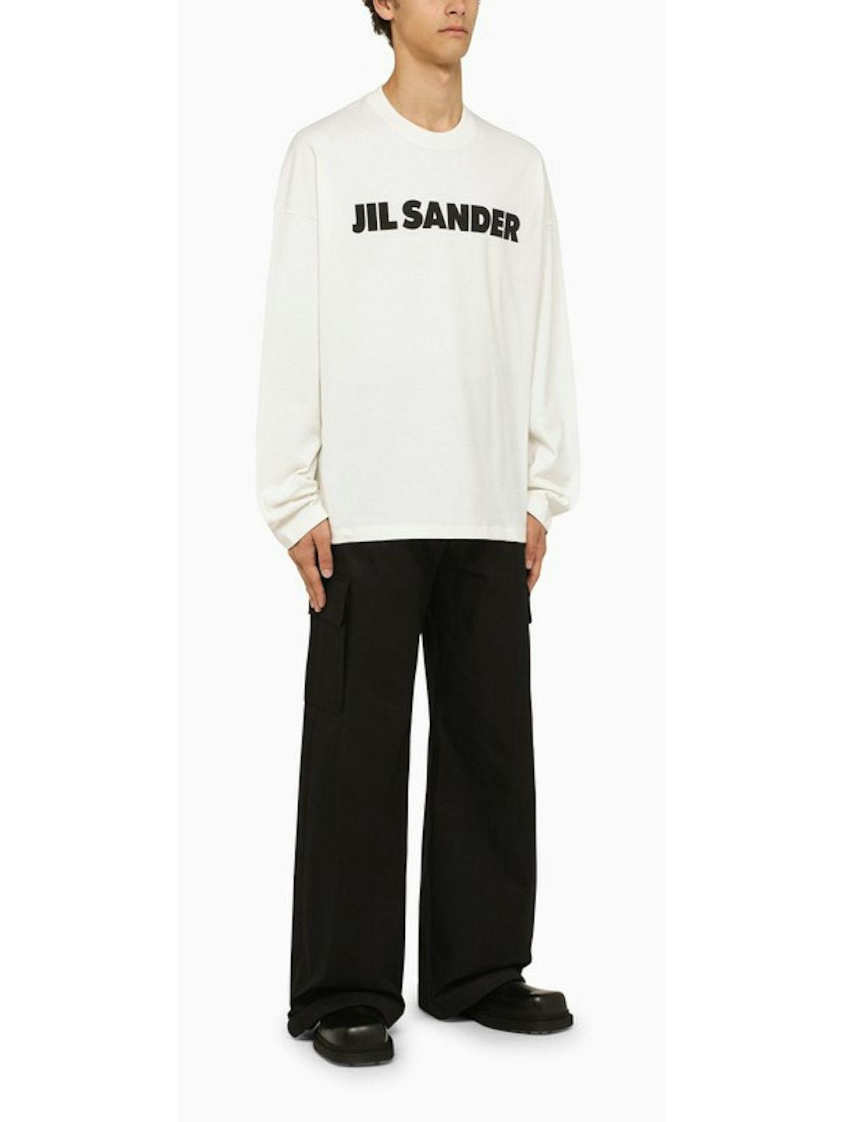Jil Sander Logo T-Shirt in Porcelain White