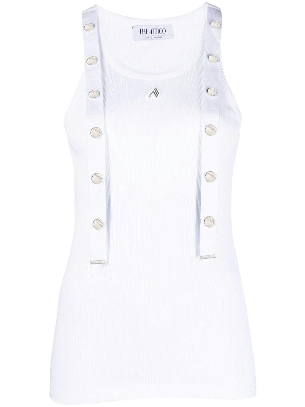 The Attico Women's Ribbed Cotton Tank Top in White