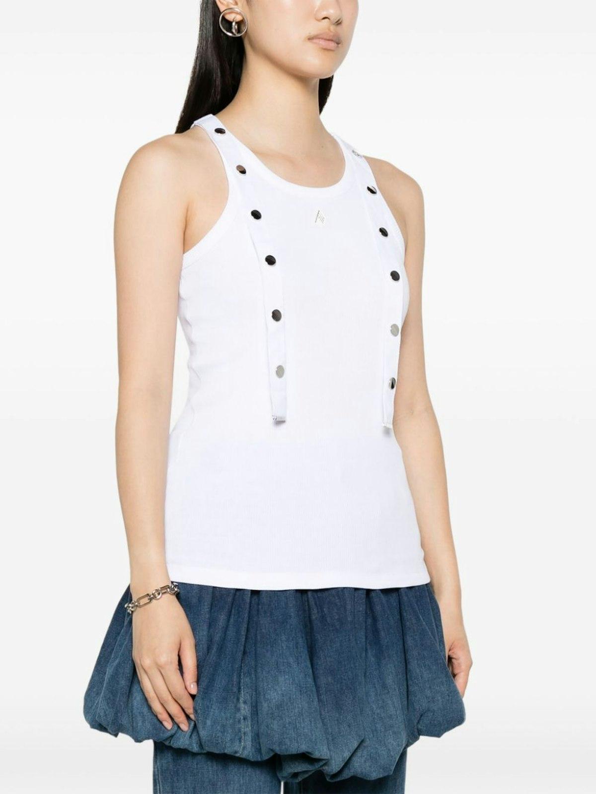 The Attico Women's Ribbed Cotton Tank Top in White