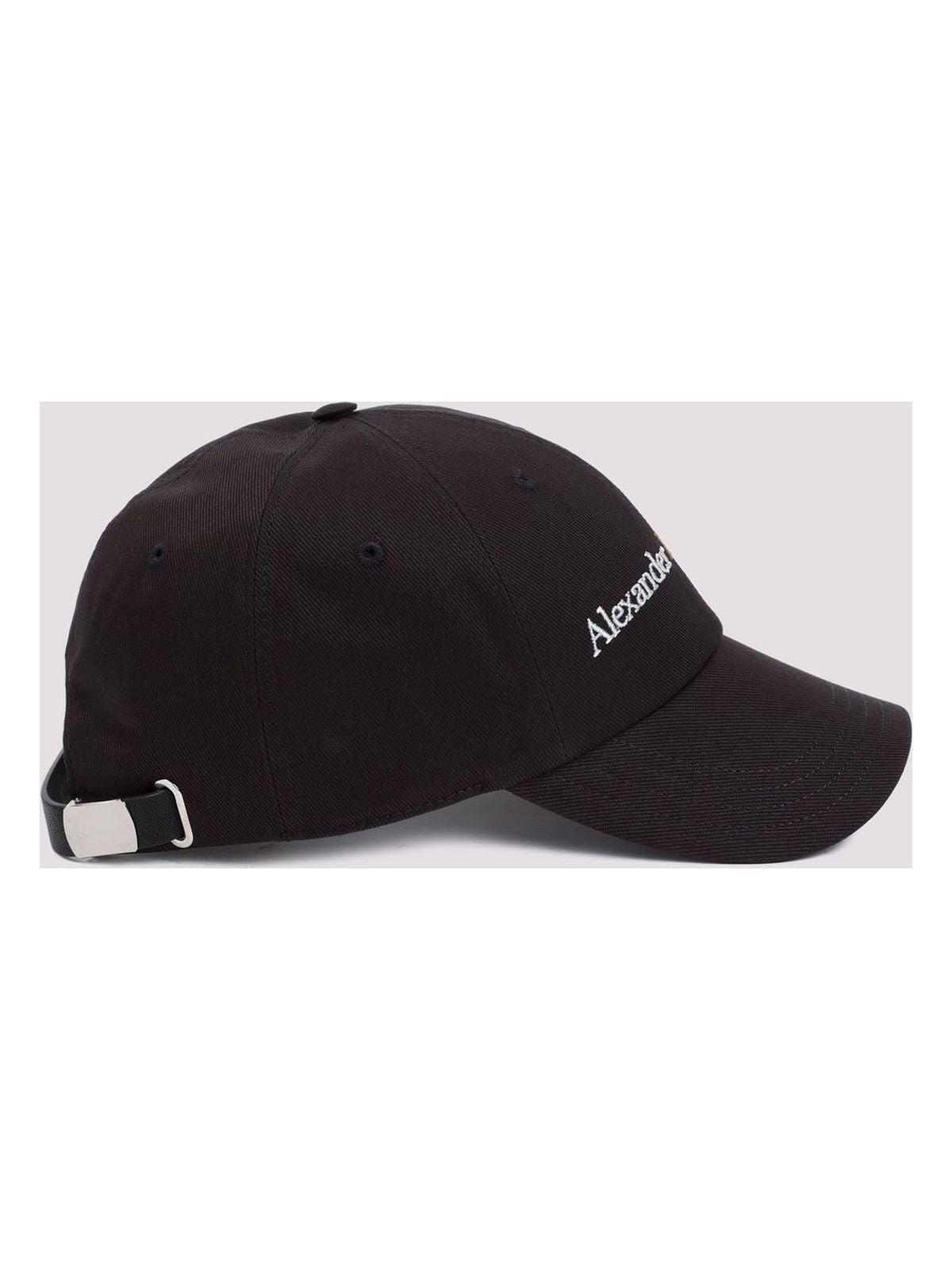 Alexander Mcqueen Men's Logo Baseball Cap and Classic Logo Bicolor Hat in Black
