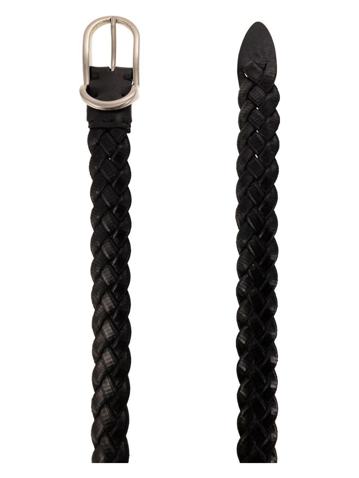 Brunello Cucinelli Men's Braided Engraved Calfskin Belt in Black