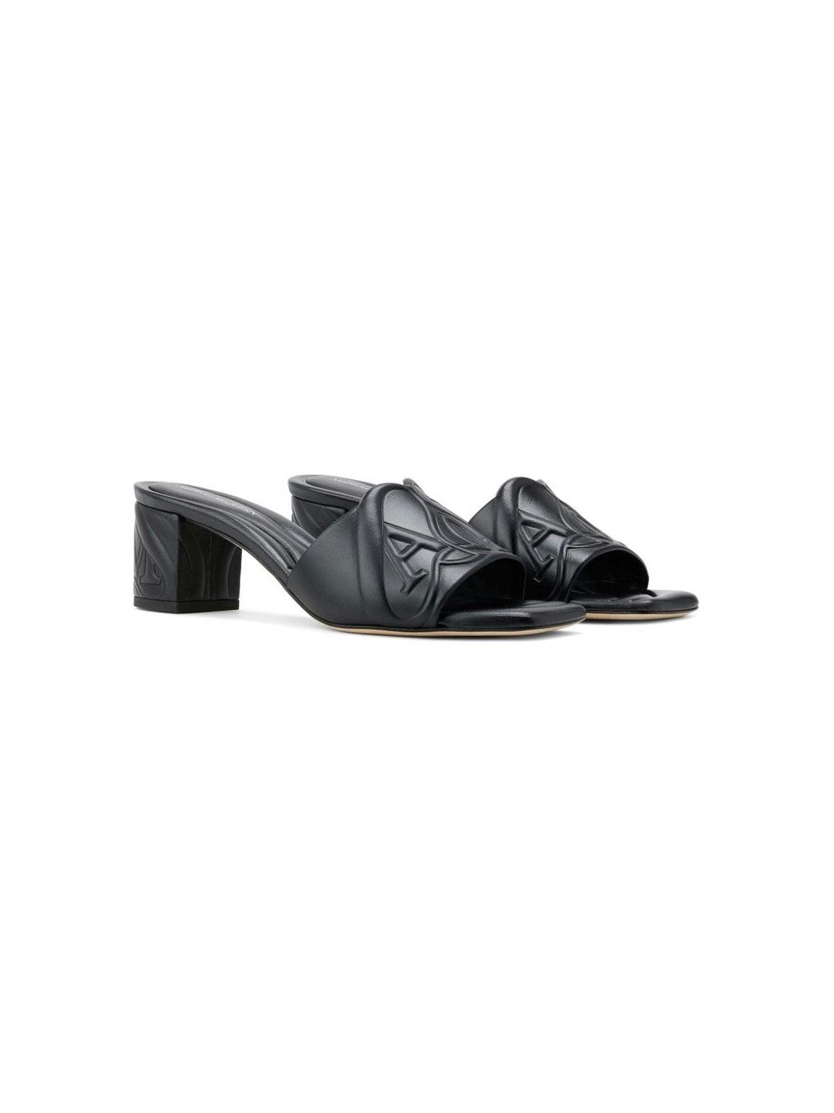 Alexander McQueen Black Slip-on Sandals