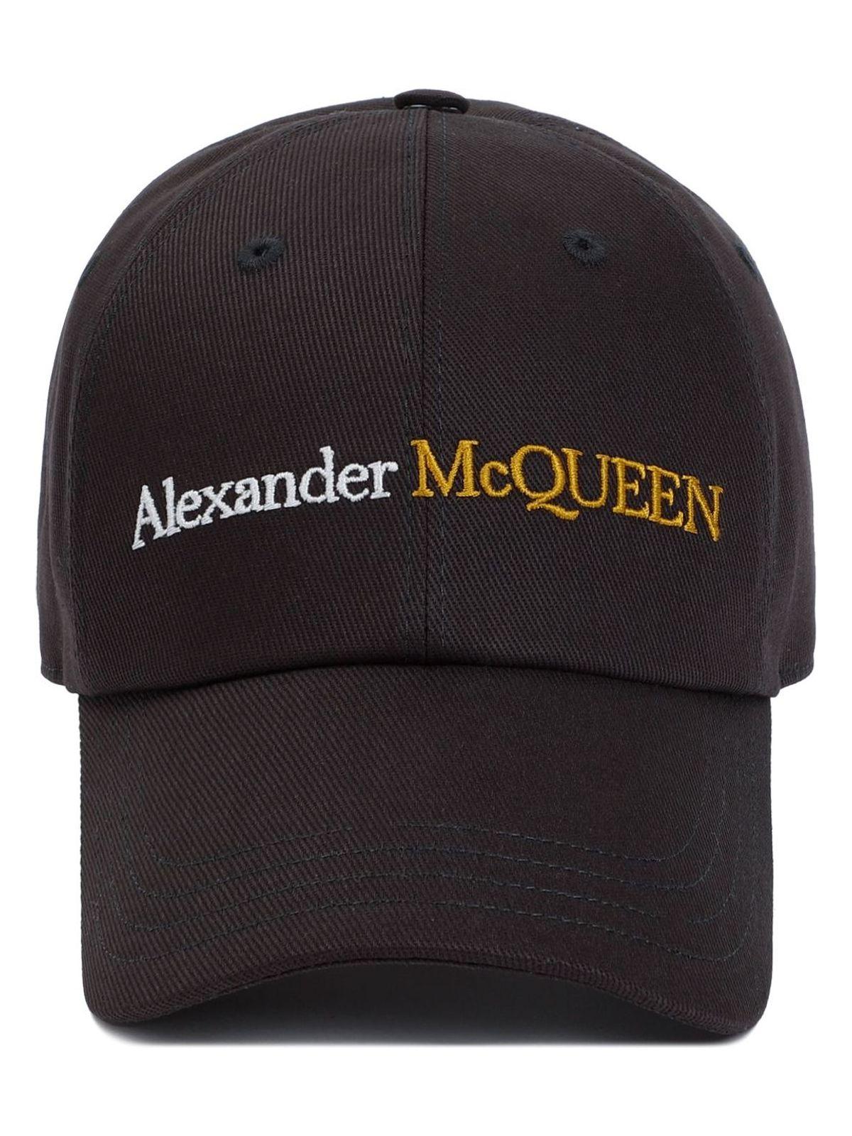 Alexander Mcqueen Men's Logo Baseball Cap and Classic Logo Bicolor Hat in Black