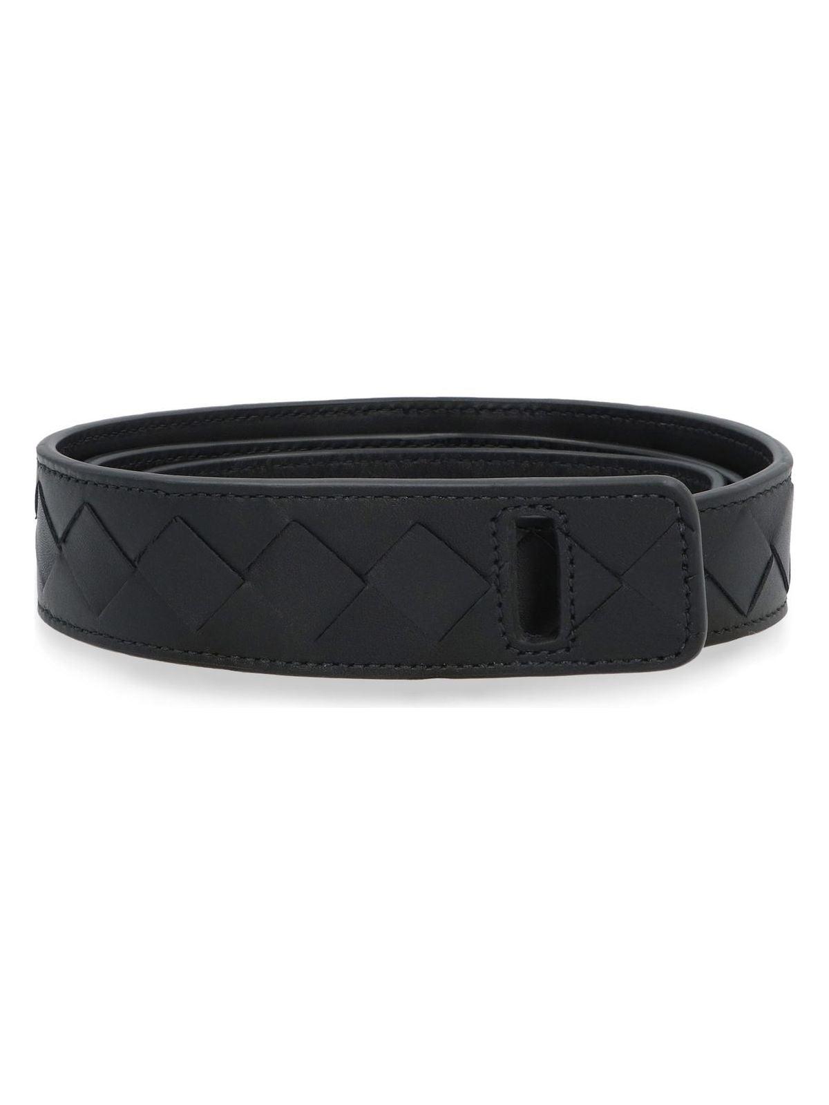 Bottega Veneta Women's Leather Belt in Black