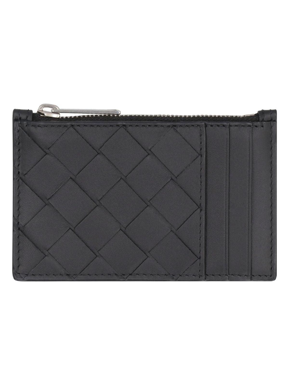 Bottega Veneta Men's Leather Card Holder in Black