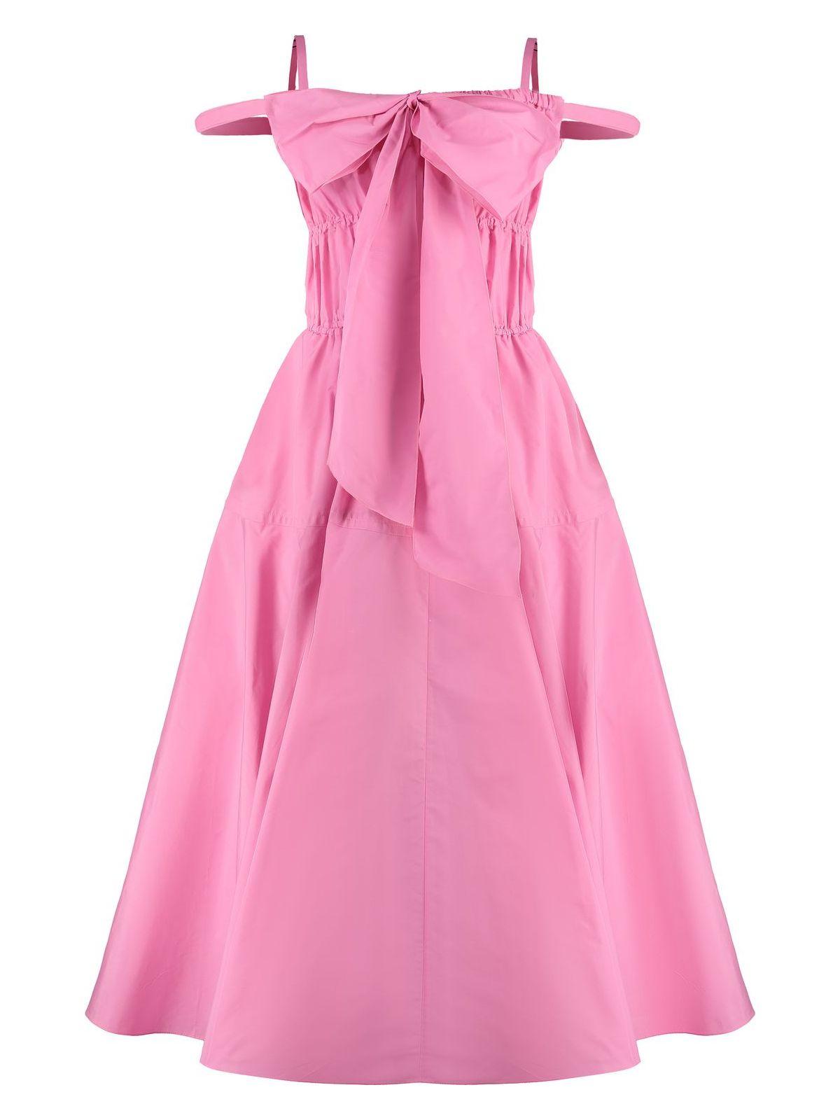 Patou Women's Gathered Poplin Dress in Pink