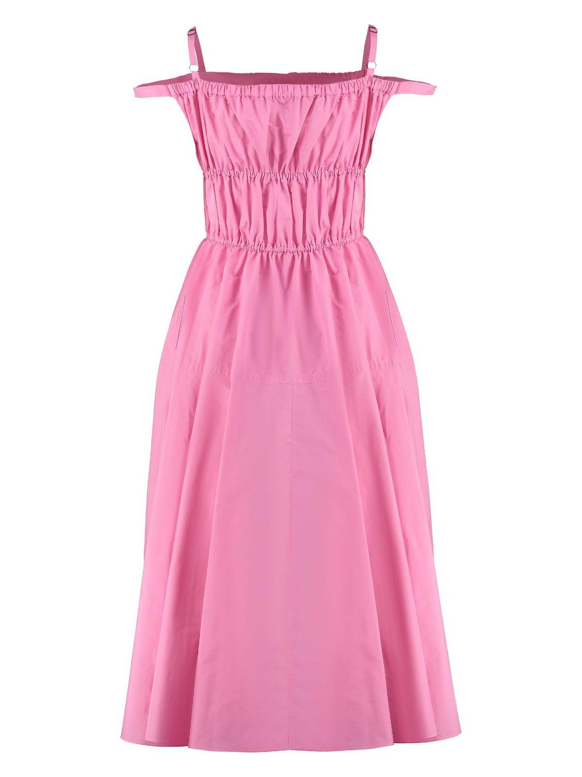 Patou Women's Gathered Poplin Dress in Pink