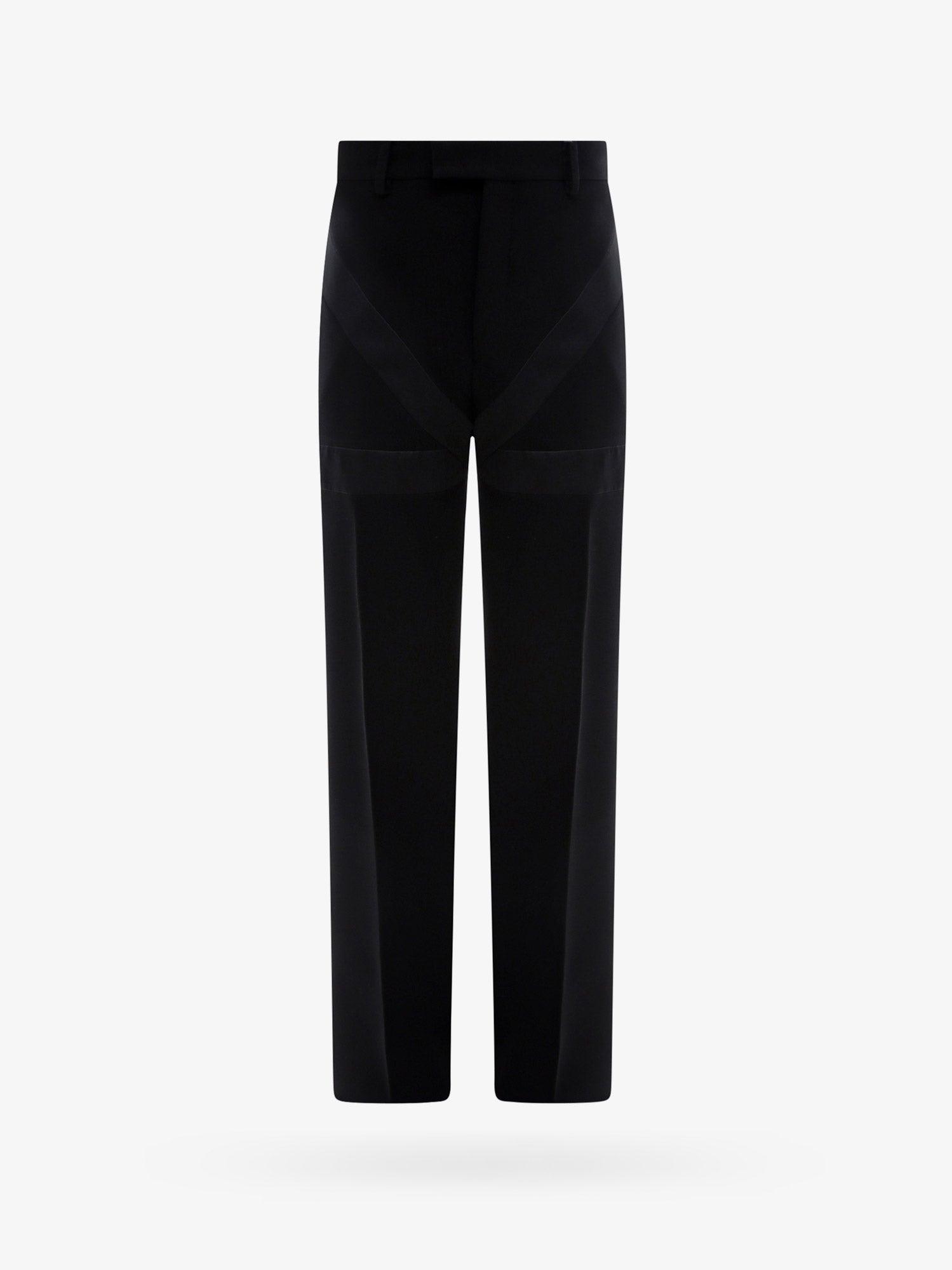 FERRAGAMO Virgin Wool Trouser with Satin Inserts