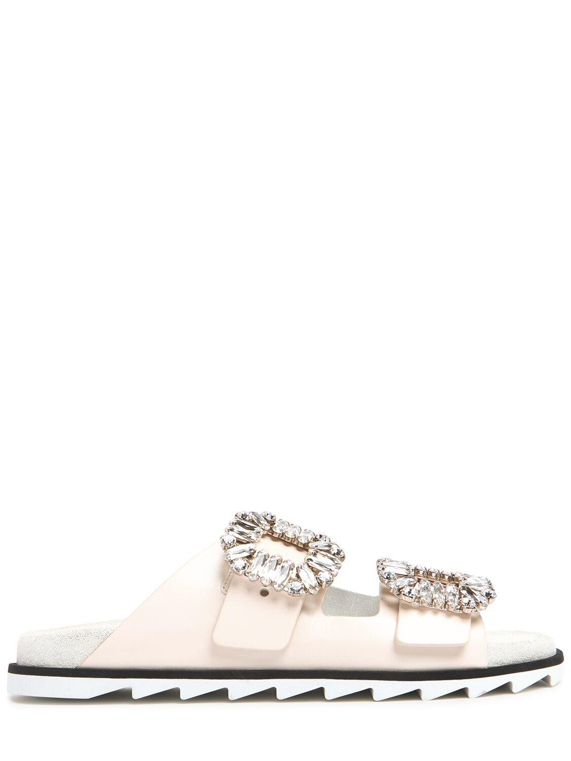 ROGER VIVIER Slidy Viv Leather Sandals