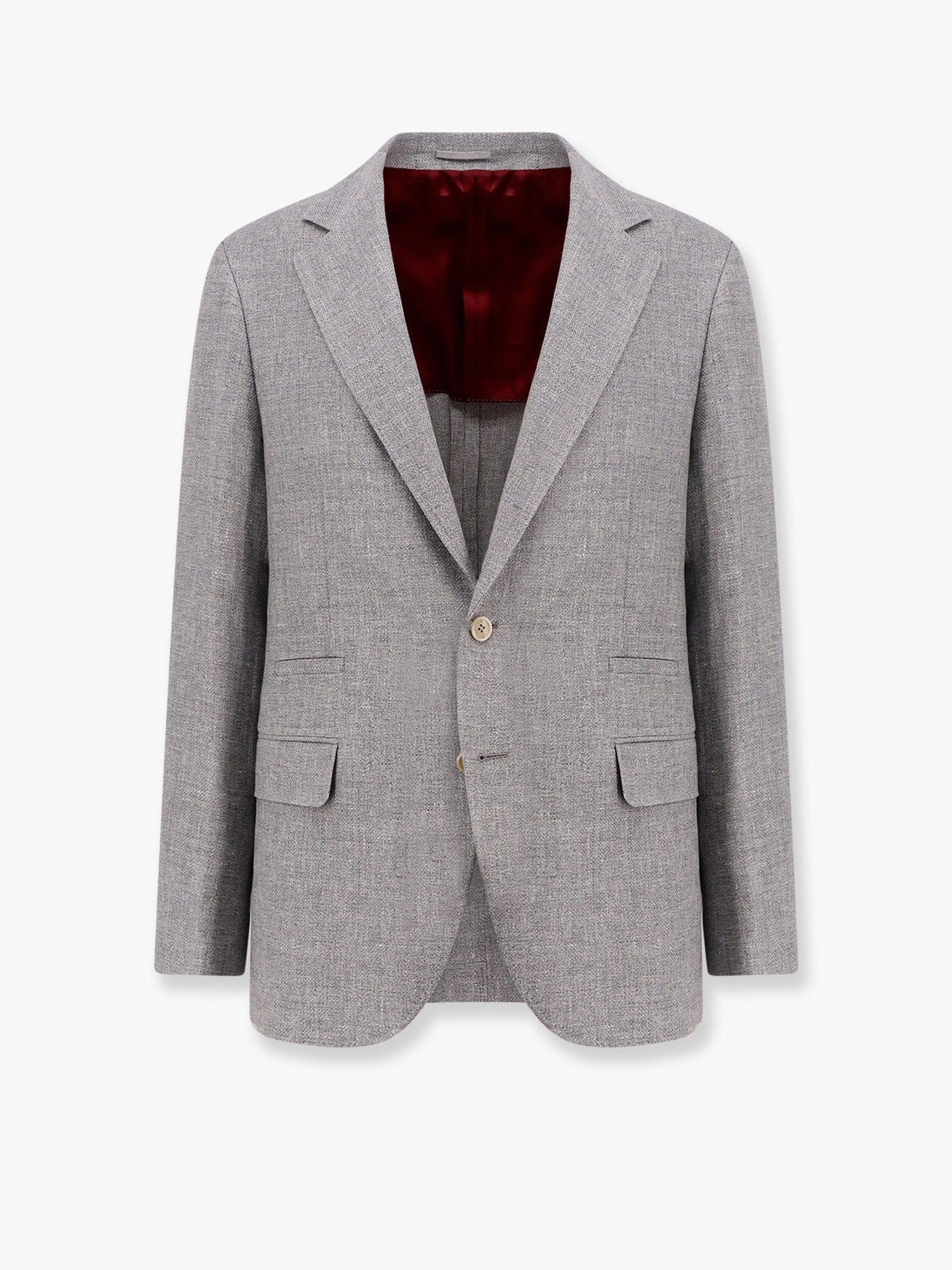 BRUNELLO CUCINELLI Single-breasted linen blend blazer