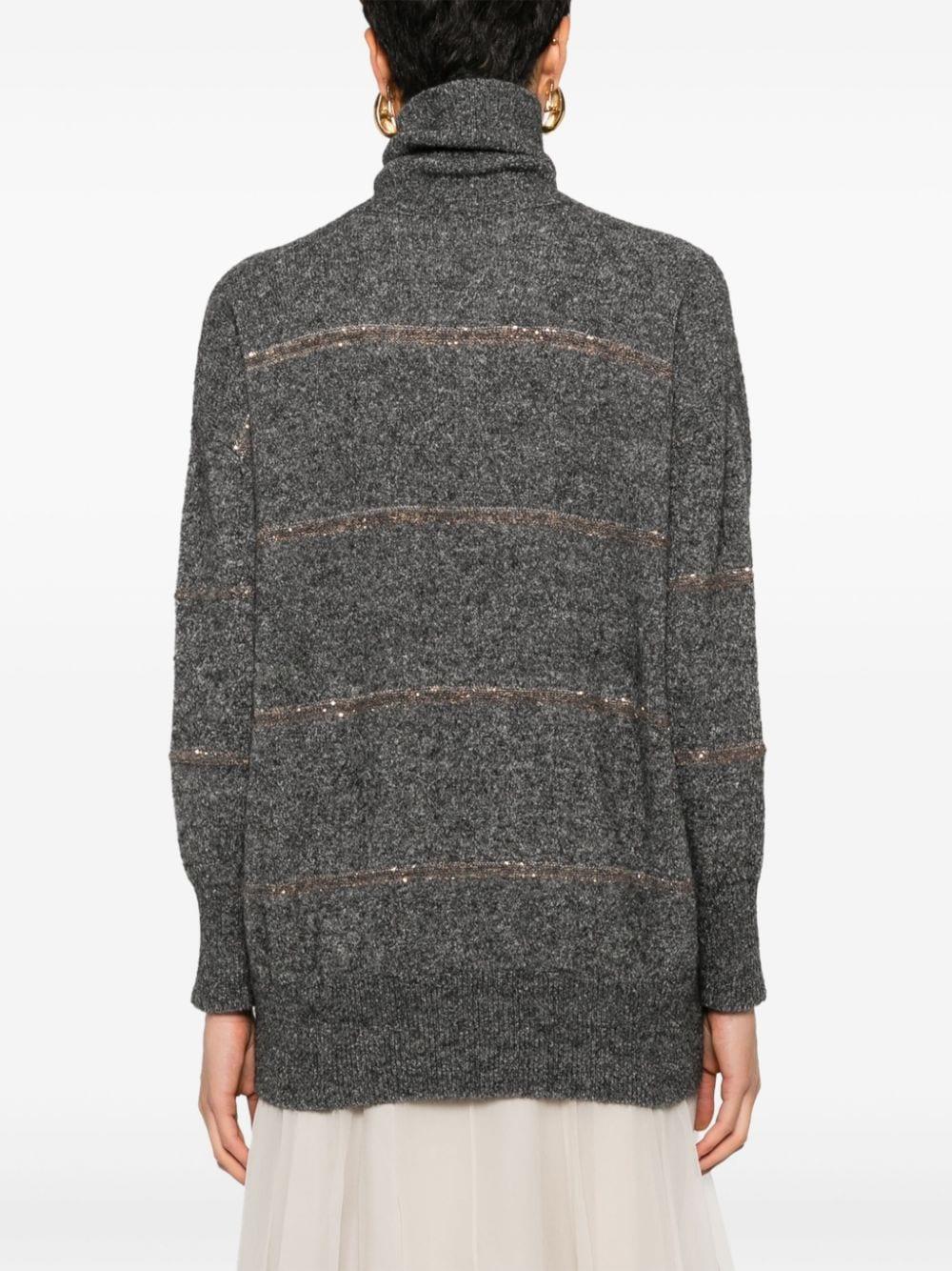 Brunello Cucinelli Women's Turtleneck Shirt in Grey