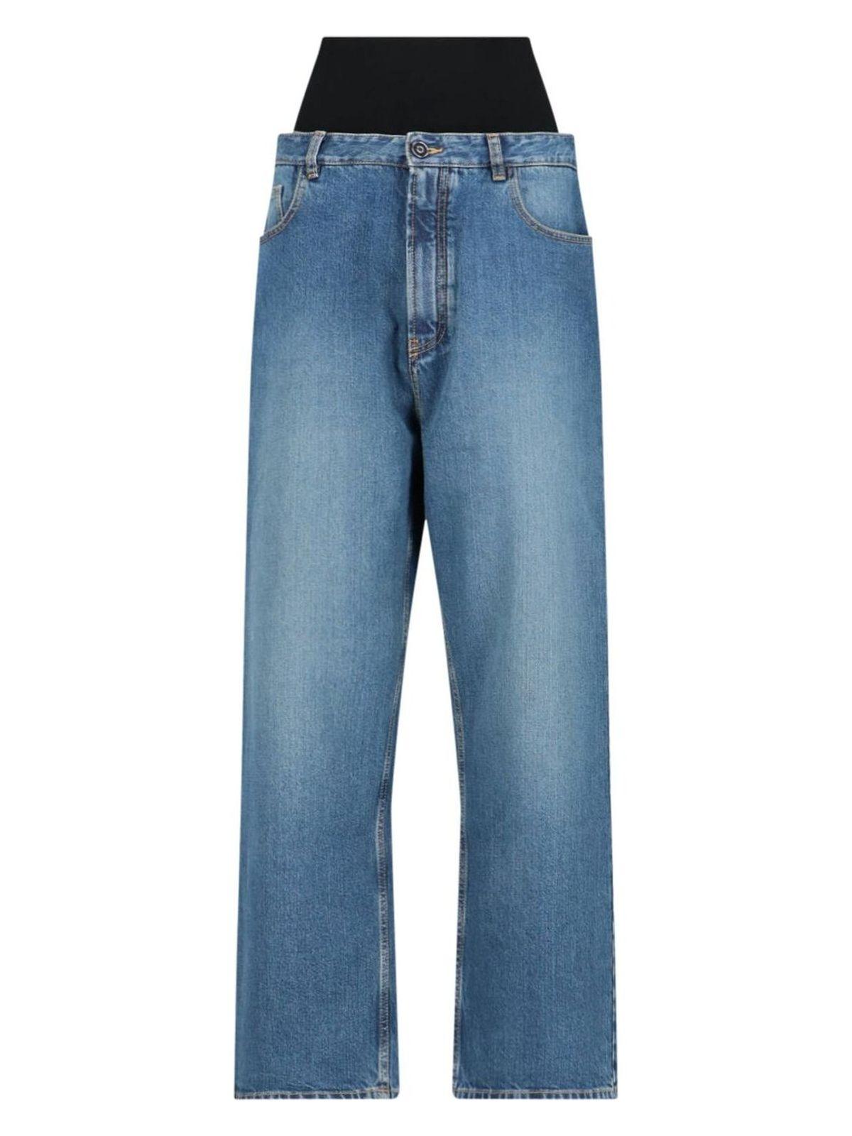 ALAIA Alaïa Women's Denim Jean Pants with Black Elastic Band